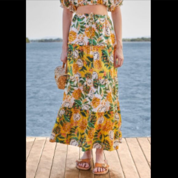 Brand New Farm Rio Mixed Biriba Maxi Skirt - Picture 4 of 12